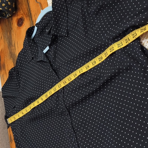 Lane Bryant Black and White Polka Dot Blouse Quiet Luxury Glam Plus Size Office - Picture 13 of 15